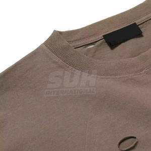 Camiseta de manga corta de alta calidad 100% algodón para hombre, estilo desgastado, corte holgado, con logo personalizado impreso, camiseta desgastada para hombre - Product Image 3