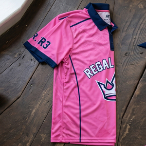 Regal Three Pink Cricket Jerseys Men's 100% Polyester Sublimation Sportswear Jersey <b>Turn</b> Down Cricket Shirt Tops - Product Image 3