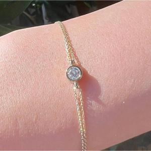 Bracelet en Acier Inoxydable Plaqué Or 18K avec Zircon, Tendance Minimaliste et Élégant, Étanche, pour Femme, Vente en Gros - Product Image 5