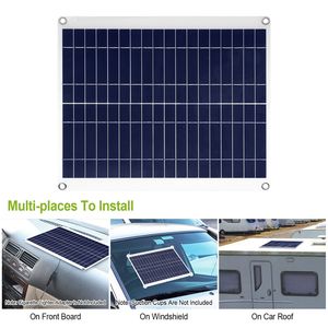 Panneau solaire extérieur 12V 25W IP68 étanche avec câble de charge double USB 3.0A pour chargeur de batterie de voiture - Product Image 6