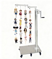 Plateforme d'exposition professionnelle pour figurines - Support mobile à chaîne en acier, capacité de charge de 100 kg, nouveau pour les présentations de poupées et de robots à grande échelle