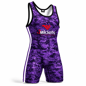 Combinaison de lutte personnalisée violette pour hommes et jeunes, uniforme de lutte d'équipe par sublimation, logo personnalisé, vente en gros, fabricant OEM - Product Image 1