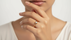 HandMade Custom Design 10k Gold Bezel Set <b>Ring</b> VVS1 Lab Grown Diamond Minimalist Solitaire <b>Stacking</b> <b>Ring</b> Manufacturer Wedding - Product Image 2