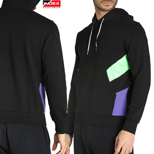 Sudadera con Capucha para Hombre INDEX SPORTSWEAR, Diseño Color Block, Corte Regular, Estilo Deportivo Otoñal, Negro, Verde, Morado, Tejido de Punto - Product Image 6