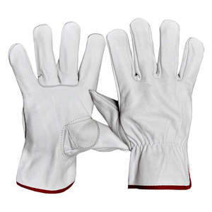 Guantes de trabajo de piel de oveja industrial blancos, guantes de conductor de piel de cabra, guantes de soldadura TIG de cuero de vaca sin forro - Product Image 2
