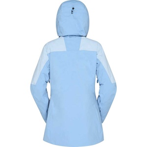 Chaqueta de esquí impermeable con capucha y bloques de color para mujer, compatible con casco, con ventilación en las axilas - Product Image 5