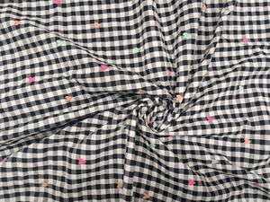 Tela de Algodón Tejido a Cuadros Blancos y Negros, Transpirable y Ligera, para Confección de Vestidos y Ropa de Mujer y Niña - Product Image 3