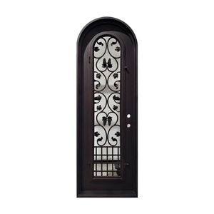 Puerta de Entrada Exterior de Hierro Forjado Tradicional de Lujo, Diseño Abatible, Revestimiento en Polvo Resistente al Óxido, Fácil Montaje - Product Image 2