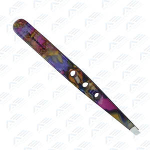 Vello facial Hombres y mujeres Venta al por mayor Pinzas de acero inoxidable Etiqueta privada Pinzas para cejas con punta inclinada Maquillaje y herramientas - Product Image 2