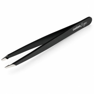 Pince à épiler professionnelle à pointe inclinée en acier inoxydable, outil de beauté de précision pour l'épilation des sourcils, avec logo personnalisé, vente en gros OEM - Product Image 2