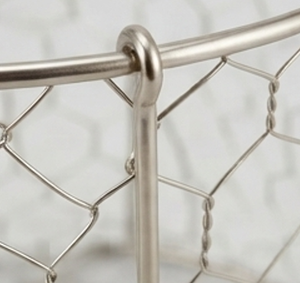 Panier de rangement en fil métallique fait main, forme ronde avec poignées, style rustique, conteneur multi-usages pour l'organisation - Product Image 2