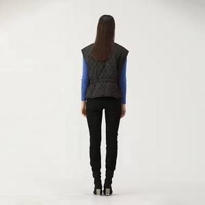 Tendance élégant imprimé floral hiver imperméable col haut gilet bouffant avec fermeture éclair avant complète veste pour femme - Product Image 4