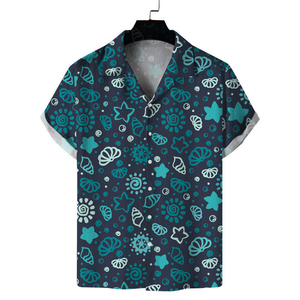 Chemise Hawaïenne Homme Tendance Estivale Col V Uni Coupe Droite Manches Courtes Décontractée Respirante Infroissable Séchage Rapide - Product Image 1