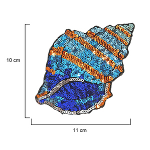 Ocean Shell Sequin Embroidery Plastic PVC Iron-On Patch for Hats and Canvas Fabric - Product Image 5