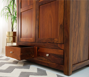 Armario Independiente de Madera Maciza de Estilo Moderno con Puertas Planas, Almirah Ajustable de Gran Capacidad, Muebles para Dormitorio - Product Image 3