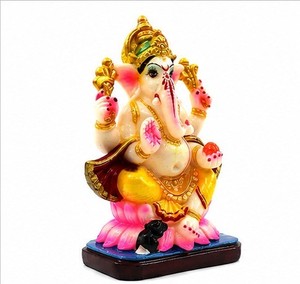 Handmade White Marble Ganesha <b>Statue</b> Hindu God Figurine <b>Religious</b> Sculpture for Home Office Worship - Product Image 5