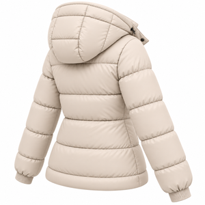 Veste matelassée pour femme en gros, manteau d'hiver chaud avec capuche amovible, veste bulle couleur unie, manteau matelassé streetwear personnalisé pour femme - Product Image 6