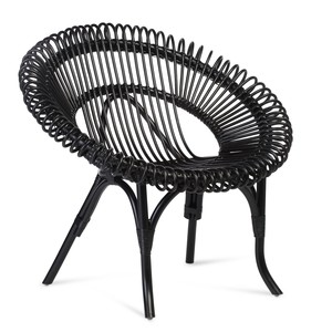 Round black rattan <b>chairs</b> hot deal cheapest price home furniture natural <b>cane</b> dining <b>chair</b> - Product Image 1