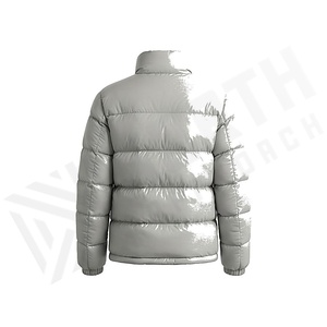 Hooded Quilted Waterproof <b>Bubble</b> Jacket Black Full Sleeve Winter Windproof Cotton Shell Knitted Fabric Polyester Filling Stand - Product Image 2