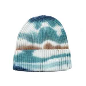Vente en gros de bonnets en tricot 100% acrylique unisexes, tie-dye, hiver, pour femmes et hommes, avec logo personnalisé - Product Image 4