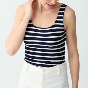 Nouveaux débardeurs côtelés à rayures pour femmes, vêtements d'été tendance, sans manches, col en U, au meilleur prix - Product Image 2