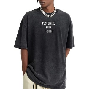 เสื้อยืดผู้ชายแฟชั่นใหม่ 100% ผ้าฝ้าย ทรงโอเวอร์ไซส์ ล้างสีแบบแอซิดวอช สไตล์สตรีทแวร์ หลวมๆ สบายๆ แบบถัก - Product Image 2