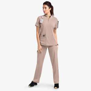 Venta de Fábrica: Blusas Médicas Personalizadas para Mujer a Bajo Precio, Material 72% Poliéster/21% Rayón/7% Spandex, Detección de Agujas, Servicio OEM, Dos Piezas - Product Image 3