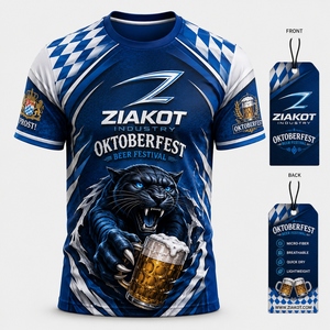เสื้อยืด ZIAKOT รุ่นใหม่ ดีไซน์พิเศษสำหรับผู้ชาย สีกรมท่า-ทอง-ขาว สำหรับออกกำลังกาย - Product Image 6