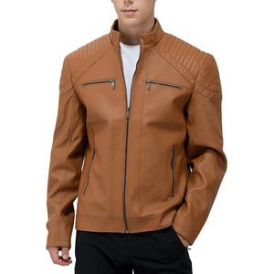 Chaquetas de Cuero para Hombre, Cuello Alto Delgado, Logotipo Frontal, Invierno, Alta Calidad, Transpirables, Fabricante de Pakistán - Product Image 2