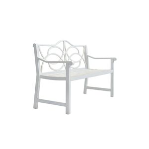 Panca da Esterno per Giardino e Patio con Schienale e Braccioli, Struttura in Ferro e Acciaio, Seduta a Doghe per Parco, Cortile, Portico - Panche da Esterno - Product Image 6