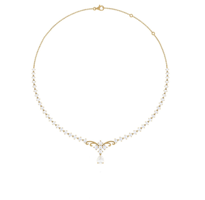 ชุดสร้อยคอเจ้าสาวออกแบบพิเศษ ทองคำ 14K ประดับเพชรเพาะเลี้ยงในห้องปฏิบัติการ พร้อมต่างหู - Product Image 1