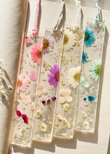 Custom Printed Logo School Student 3D <b>Clear</b> <b>Resin</b> Bookmark Dried Flower Beautiful Cute <b>Resin</b> Bookmark - Product Image 3