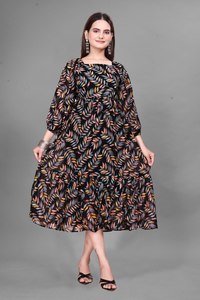 Salwar Kameez de Verano Bilum Design, Estilo Bollywood, Estampado Tribal Aborigen de India y Pakistán, Manga Abullonada, Holgado, Talla Grande para Mujer - Product Image 5