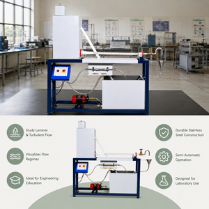 Aparato de Reynolds de Precisión para Pruebas de Flujo Laminar y Turbulento en Laboratorios Hidráulicos |   Equipo de Laboratorio de Mecánica de Fluidos - Product Image 5