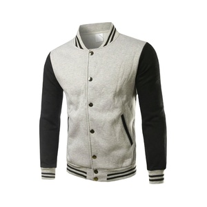Chaqueta universitaria sencilla personalizada para hombre con cuello levantado colores elegantes y logotipos manga larga tela de lona de buena calidad - Product Image 3