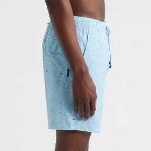 Shorts de bain bleu clair pour hommes, séchage rapide, pour la plage, shorts de surf, vente en gros OEM, maillots de bain tendance - Product Image 3