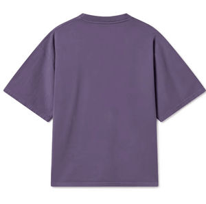 Camisetas cortas moradas para hombre, de algodón 100%, de corte holgado, estilo oversized, de secado rápido, elegantes y sueltas. - Product Image 2