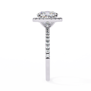 Bague de fiançailles en diamant de laboratoire taille coussin 1,75 ct, certifiée IGI, couleur E F VS, avec pavé caché en or et sertissage galerie, cadeau de bijoux - Product Image 5