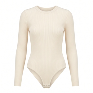 Combinaison côtelée en maille pour femme, ajustée, décontractée, chaude, couche de base, OEM ODM, vente en gros, usine, logo personnalisé, faible MOQ - Product Image 1
