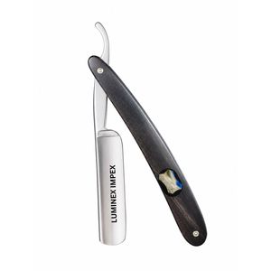 Navaja de Afeitar Recta Premium Luminex Impex, Hoja de Acero Inoxidable, Mango de Madera de Ébano, Afeitado Facial Ultra Preciso, Navaja de Barbero OEM - Product Image 4