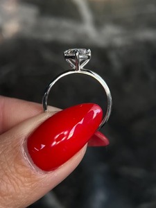 Anillo de Compromiso con Diamante Cultivado en Laboratorio de Primera Calidad, Corte Corazón, EF VVS VS 1 CT, Sin Níquel, Sin Plomo, para Mujer, Oro Sólido de 10k, 14k, 18k, para Novia - Product Image 5