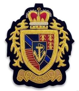 Écussons brodés sur mesure de luxe de haute qualité, fil de bullion, effet 3D en relief, résistants à l'eau, vente en gros, crête de mode - Product Image 1