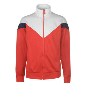Survêtement pour homme, style sportif, coupe classique, à manches longues, avec fermeture éclair, col montant, coloris rouge, blanc et bleu marine, en vente en ligne - Product Image 2