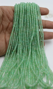 Cuentas facetadas naturales Chrysoprase Rondelle 3-3,5mm para la fabricación de joyas - Product Image 3