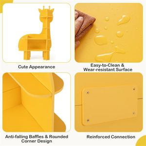 Scaffale portaoggetti aperto giallo per bambini e ragazzi - Product Image 5