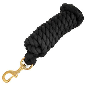 Corde de trelage torsadée en nylon massif pour chevaux, 3 mètres de long, robuste, noire, avec mousqueton en laiton résistant à la rouille, légère - Product Image 2