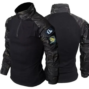 Camiseta Deportiva Erni para Hombre, Manga Larga, Cierre de Cremallera 1/4, Ripstop, Spandex/Poliéster, Transpirable, 180g, Camuflaje, Táctica, Ropa de Trabajo, Gimnasio - Product Image 3