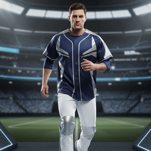Maillot de baseball personnalisé brodé de haute qualité, vierge, avec patch sublimé, à boutons, pour équipe, uniformes lourds - Product Image 5