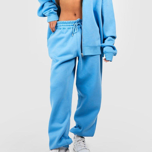 Wholesale New Style Black Oversized Tracksuit for <b>Women</b> Custom Design Printed Logo Zipper Closure XL Size for Winter Sportswear - Product Image 4