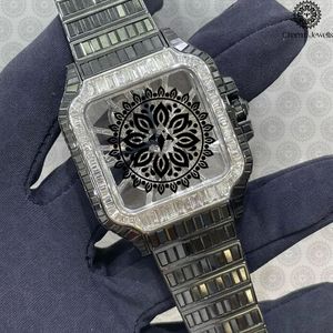 Charm Jewells Women's Luxury Stainless Steel Square <b>Watch</b> Analog Quartz Movement Diamond Encrusted Bracelet 30mm - Product Image 3
